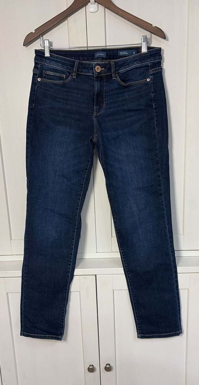 J.Jill Boyfriend Straight-Leg Ankle Jeans Size 8 Dark Wash Denim